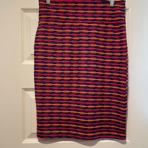 Navy skirt with pink and orange stripe Cassie skirt